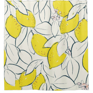 Yellow lemon citrus fruit hand drawn illustration