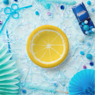 Yellow Lemon Citrus Fruit Slice  Artistic   Paper Plate