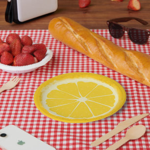 Yellow Lemon Citrus Fruit Slice  Artistic  Paper Plate