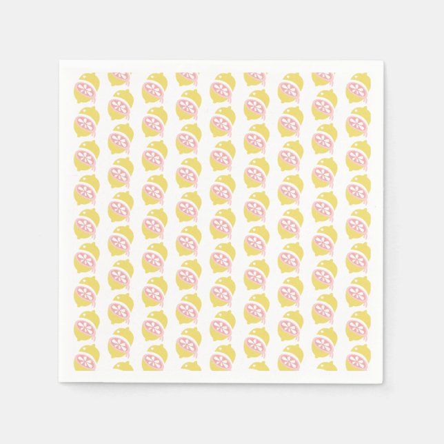 Yellow Lemon Dripping Fruit Pattern Napkin (Front)