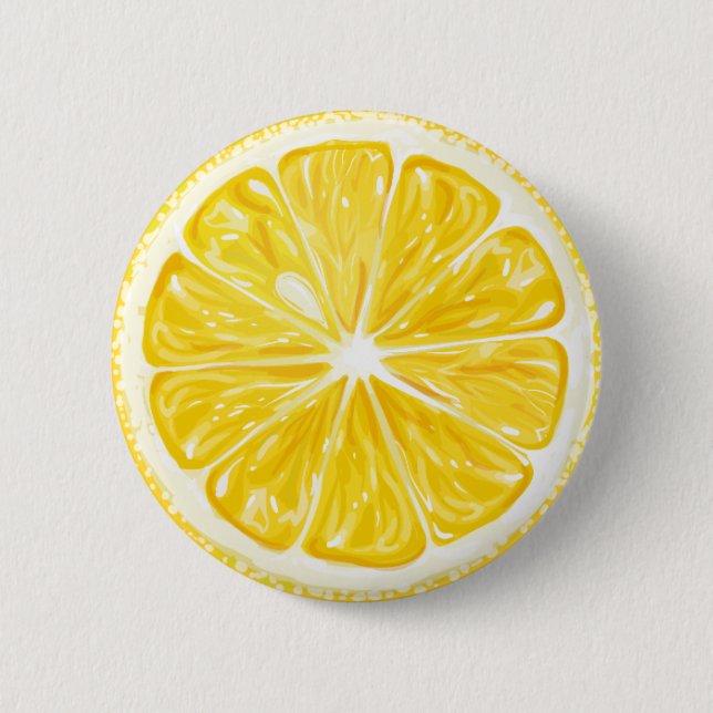 Yellow Lemon Fruit 2 Inch Round Button (Front)