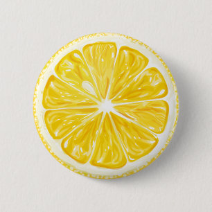 Yellow Lemon Fruit 2 Inch Round Button