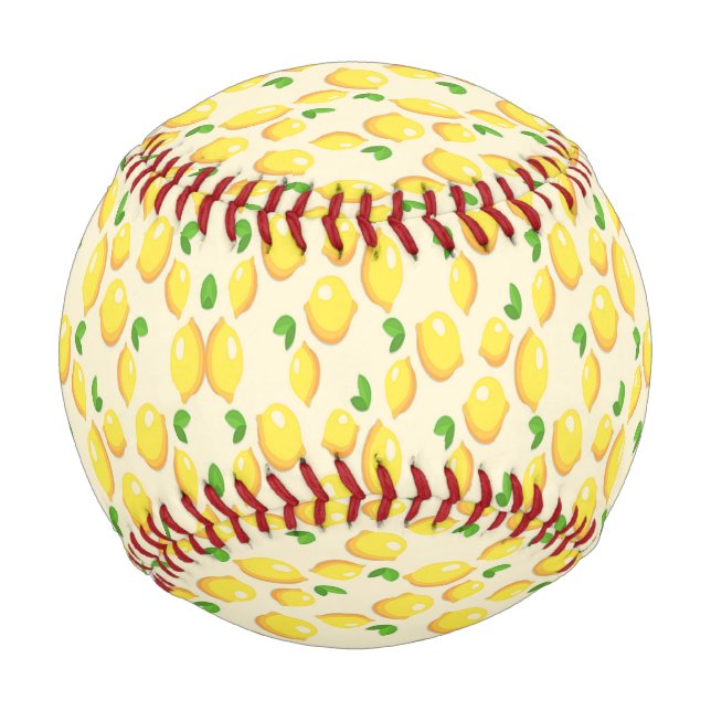 Yellow lemon fruit pattern baseball (Front)