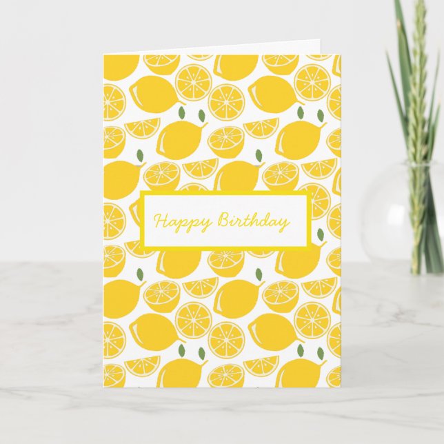 Yellow lemon fruit pattern card (Front)