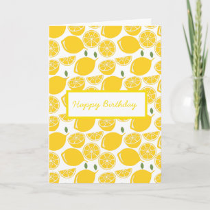Yellow lemon fruit pattern card