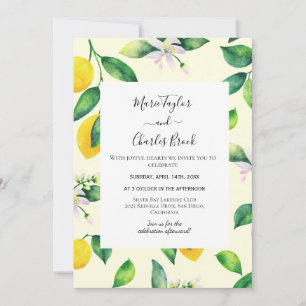 Yellow Lemon Garden Wedding Invitation