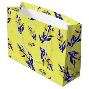 Yellow lemon large gift bag