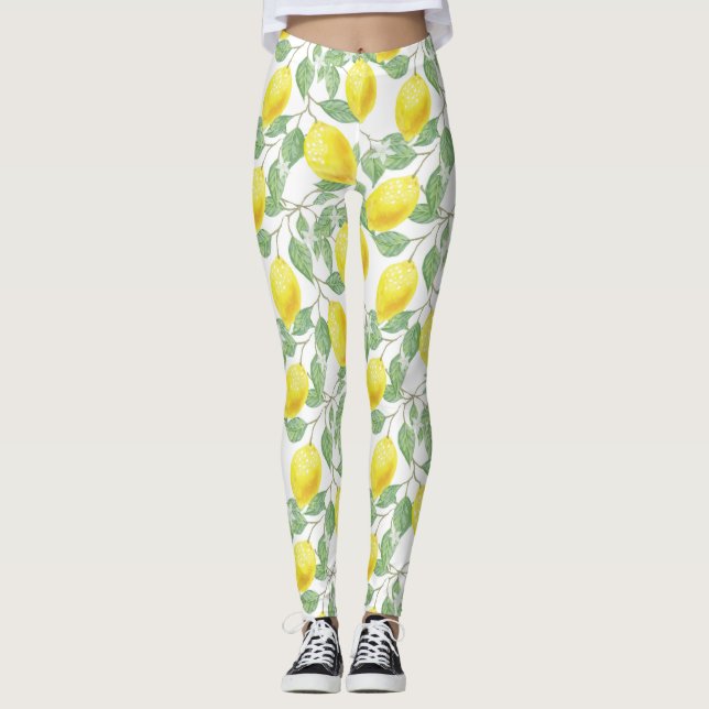 Yellow Lemon Leggings (Front)