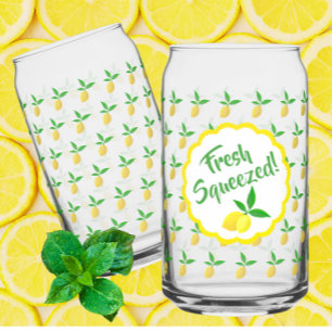 Yellow Lemon Lemonade Can Glass
