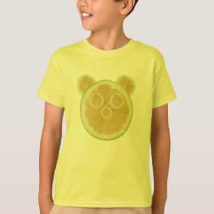 Yellow Lemon Optical Illusion Panda Bear T-Shirt
