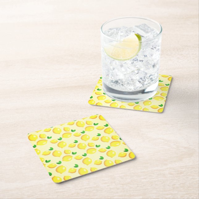 Yellow Lemon Paper Coaster (Insitu)