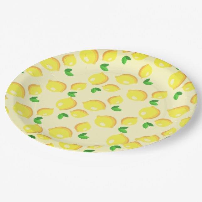 Yellow Lemon Paper Plates (Angled)