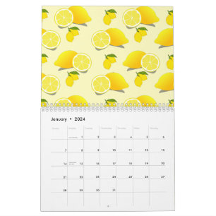 Yellow Lemon Pattern  Calendar