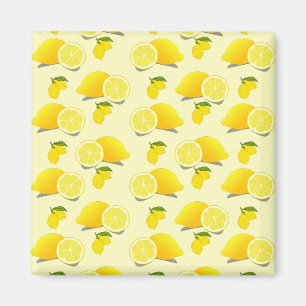 Yellow Lemon Pattern Magnet