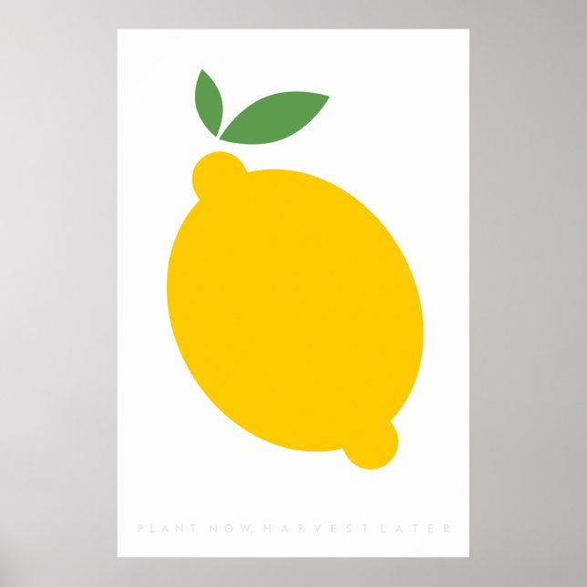 Yellow Lemon Retro Poster 60's 70's Quote (Front)