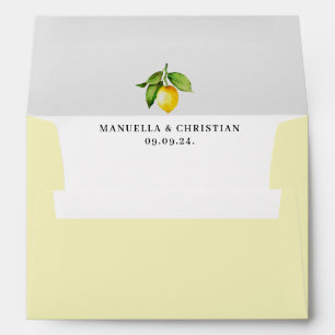 Yellow Lemon Return Address Envelope