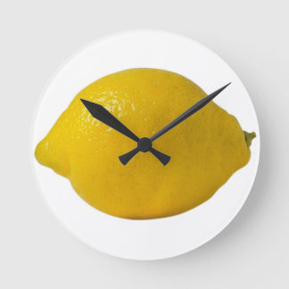 Yellow Lemon Round Clock