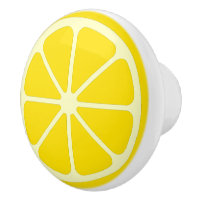 Yellow Lemon Slice Fun Kids Decor Ceramic Knob