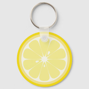 Yellow Lemon Slice Keychain
