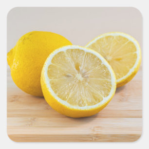 Yellow Lemon Slices Food Photography Still Life Square Sticker