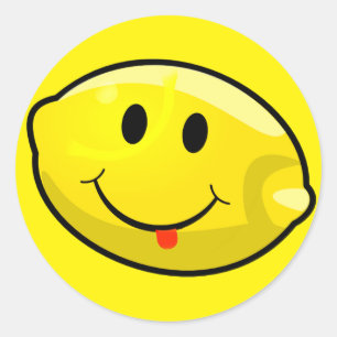 Yellow Lemon Tongue Classic Round Sticker