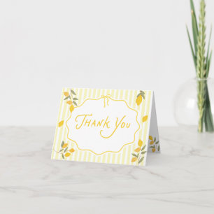 Yellow Lemon We Cant Wait to Squeeze Baby Shower Thank You Card