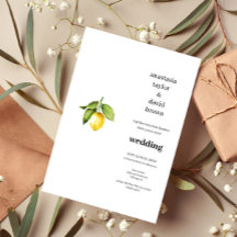  Yellow Lemon  Wedding Invitation