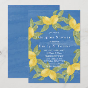 Yellow Lemons and Blue Watercolor Couples Shower