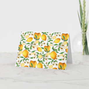 Yellow Lemons and Lemon Flowers Beautiful   Card