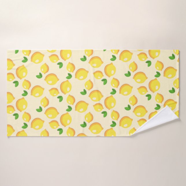 Yellow Lemons Bath Towel (Bath Towel)