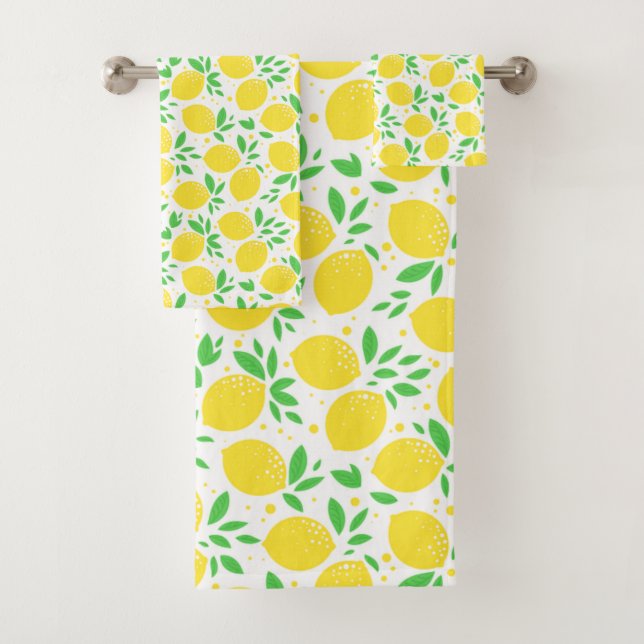 Yellow Lemons Bath Towels (Insitu)