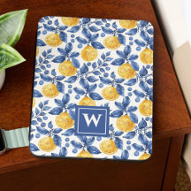 Yellow Lemons Blue Mediterranean Amalfi Initial