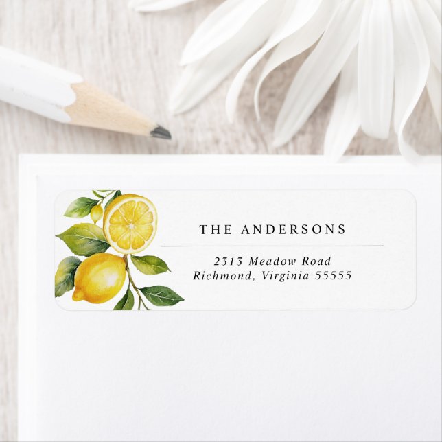 Yellow Lemons | Botanical Citrus Return Address (Insitu)