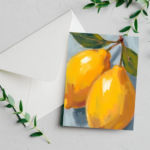 Yellow Lemons Citrus Watercolor Card