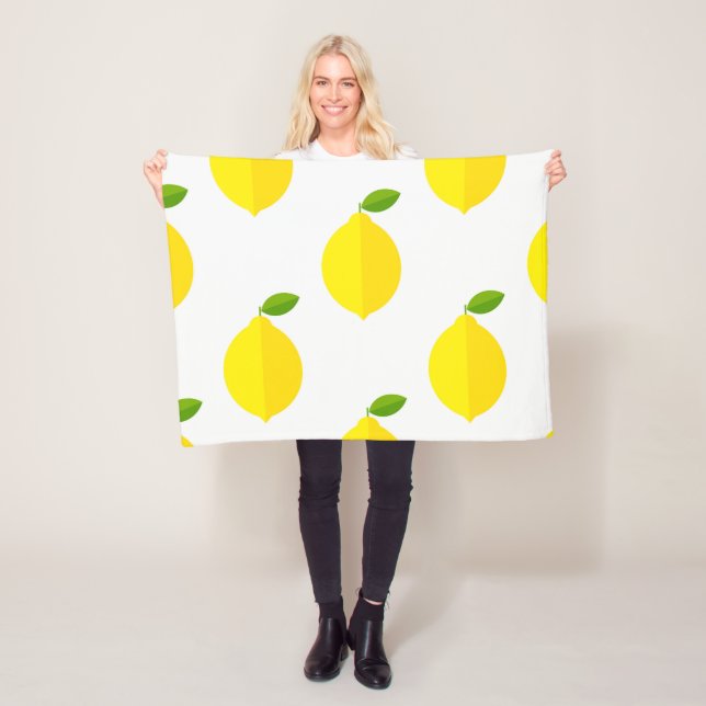 Yellow lemons fleece blanket (In Situ)