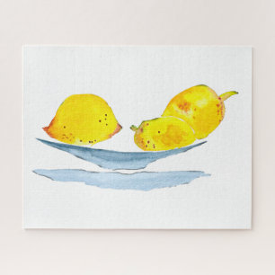 Yellow lemons fruit art jigsaw puzzle