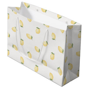 Yellow Lemons Fruit Bridal Shower Large Gift Bag