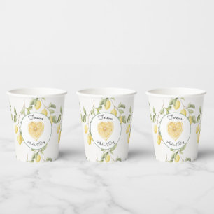 Yellow Lemons Fruit Wedding Paper Cups