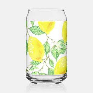 Yellow Lemons on Vine  Can Glass