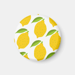 Yellow lemons, seamless artistic pattern. magnet
