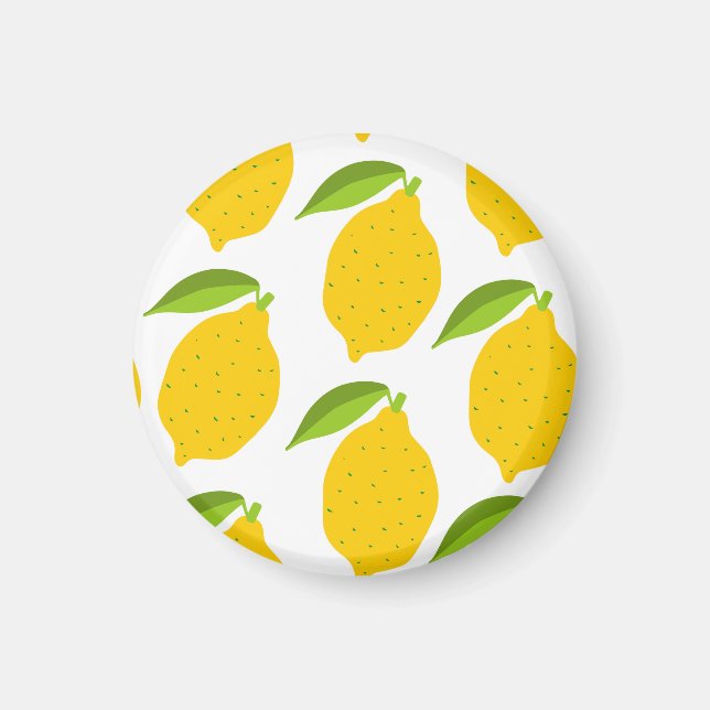 Yellow lemons, seamless artistic pattern. magnet (Front)