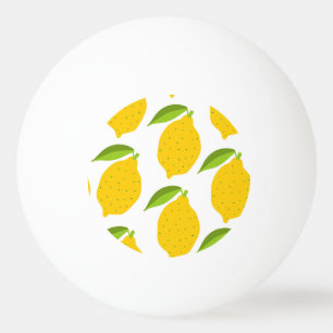 Yellow lemons, seamless artistic pattern. ping pong ball