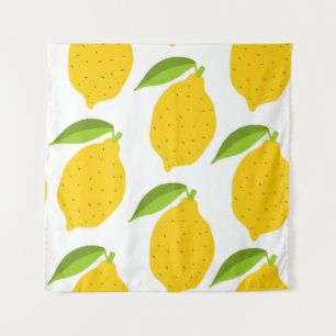 Yellow lemons, seamless artistic pattern. tapestry