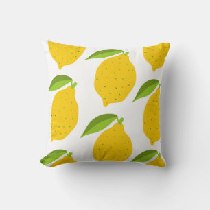 Yellow lemons, seamless artistic pattern. throw pillow