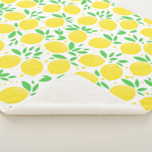Yellow Lemons Sherpa Blanket