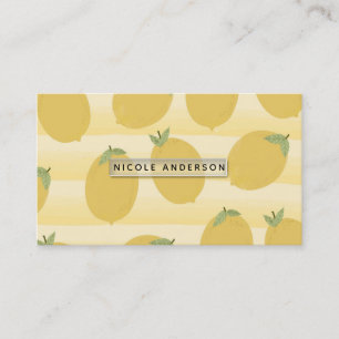 Yellow Lemons Summer Fruit Watercolor Fun Bright Business Card