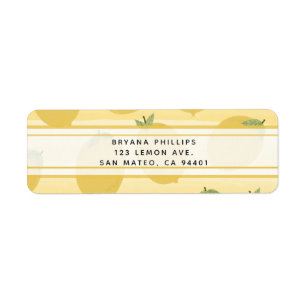 Yellow Lemons Summer Fruit Watercolor Stripe