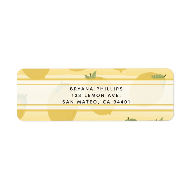 Yellow Lemons Summer Fruit Watercolor Stripe (Front)