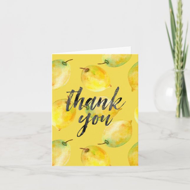 Yellow Lemons Thank You Card (Front)