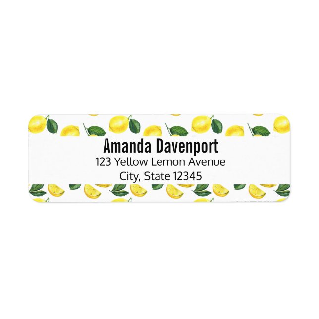 Yellow Lemons Watercolor Fruit Pattern (Front)